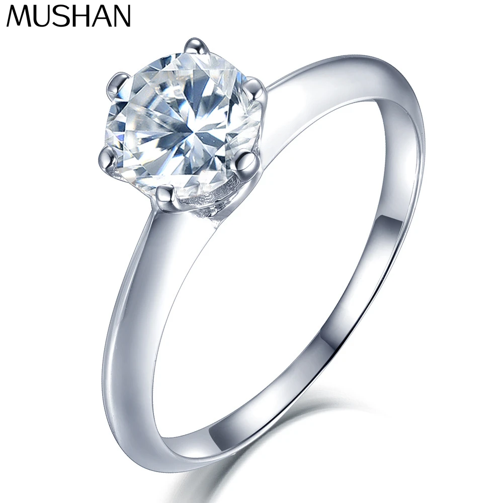 MuShan Brand Jewelry 925 Sterling Silver Ring VVS Moissanite Commitment Ring for Bride 18K Gold Plated MST Patent Fine Jewellery
MuShan Brand Jewelry 925 Sterling Silver Ring VVS Moissanite Commitment Ring for Bride 18K Gold Plated MST Patent Fine Jewellery