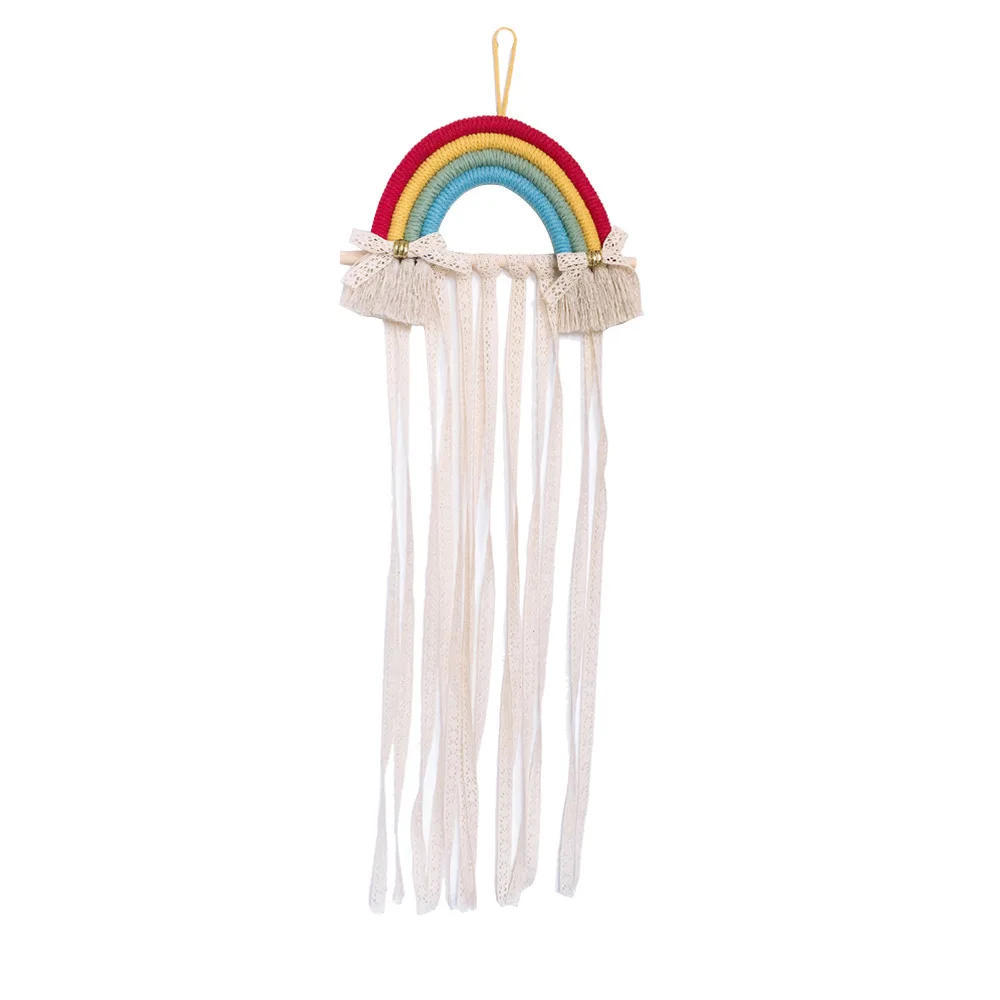 Girls Room Decor Hand-Woven Rainbow Tassel Hair Bow Holder Children Hairpin Cotton Rope Storage Belt Hair Accessories
Girls Room Decor Hand-Woven Rainbow Tassel Hair Bow Holder Children Hairpin Cotton Rope Storage Belt Hair Accessories