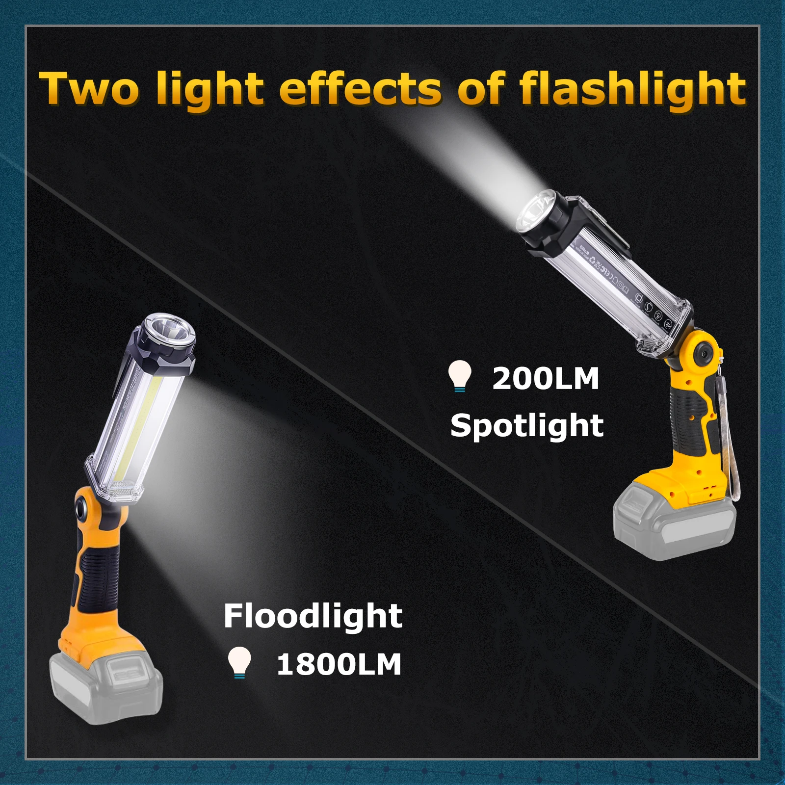 2000LM LED Work Light 35W Portable Outdoor Handheld Flashlight Lighting tool For Dewalt/Milwaukee/Makita/Bosch 14.4V-18V Battery
2000LM LED Work Light 35W Portable Outdoor Handheld Flashlight Lighting tool For Dewalt/Milwaukee/Makita/Bosch 14.4V-18V Battery