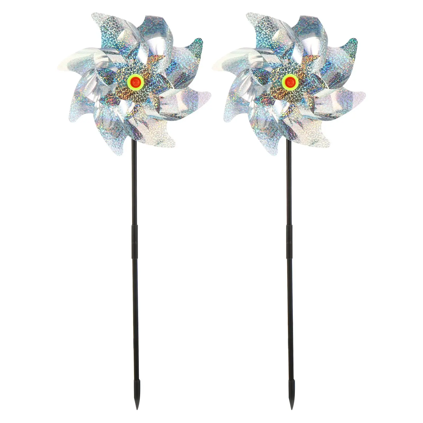 2 Pcs Silver Sequin Pinwheel Windmill Toys Sturdy Bird Repellent Decor Plastic Fruit Tree Protector
2 Pcs Silver Sequin Pinwheel Windmill Toys Sturdy Bird Repellent Decor Plastic Fruit Tree Protector