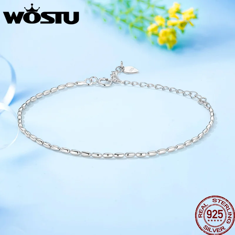 Женские классические браслеты-цепочки WOSTU из стерлингового серебра 925 пробы с рисовым зерном, блестящий браслет с двойным звеном из розового золота, свадебный подарок
Женские классические браслеты-цепочки WOSTU из стерлингового серебра 925 пробы с рисовым зерном, блестящий браслет с двойным звеном из розового золота, свадебный подарок