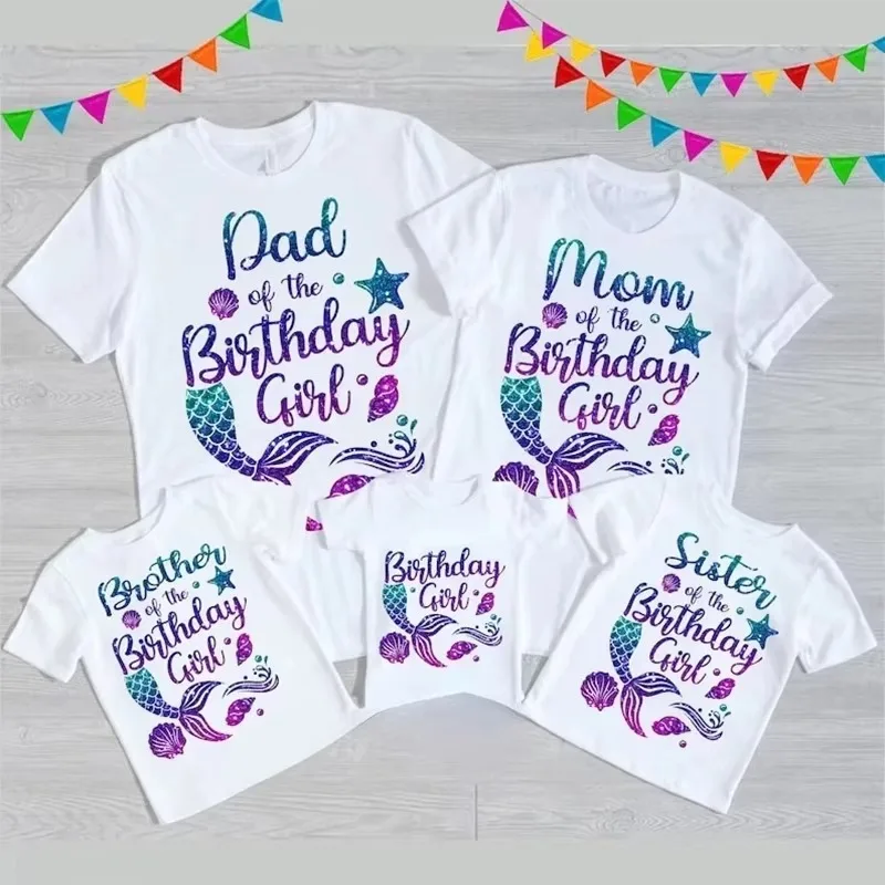2025 Fashion Mermaid Theme T-shirt Cute Birthday Girl T-shirt Funny Family Matching Clothing Set Party Clothing Pattern T-shirt
2025 Fashion Mermaid Theme T-shirt Cute Birthday Girl T-shirt Funny Family Matching Clothing Set Party Clothing Pattern T-shirt