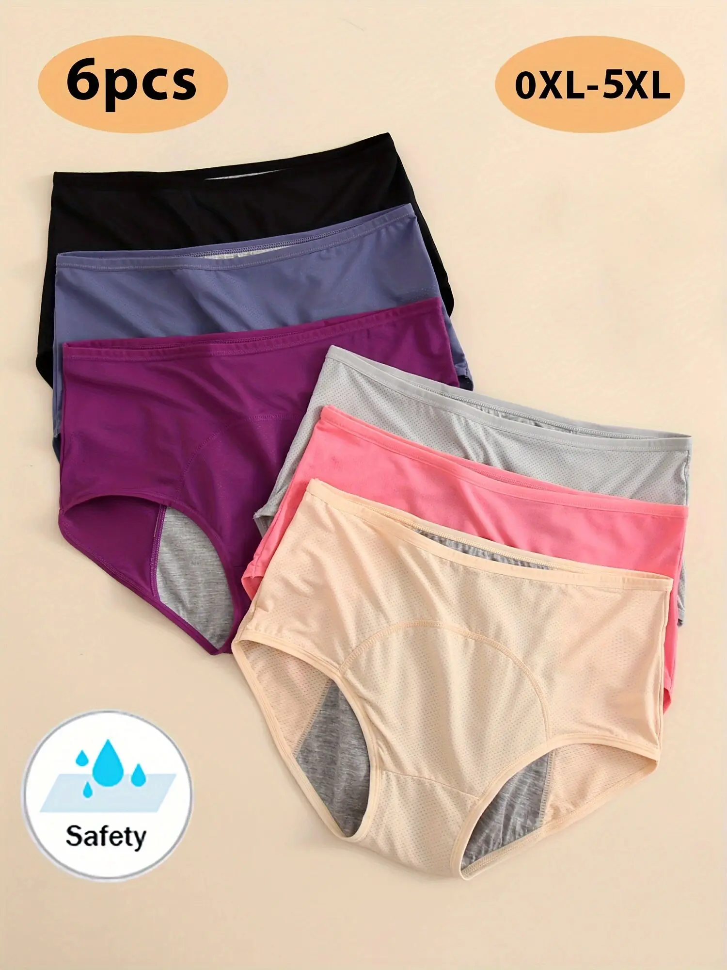 6 Pcs Plus Size Female Underwear Leak Proof Women's Underwear Plus Breathable High Rise Stretchy Tummy Control Briefs 0XL-5XL
6 Pcs Plus Size Female Underwear Leak Proof Women's Underwear Plus Breathable High Rise Stretchy Tummy Control Briefs 0XL-5XL