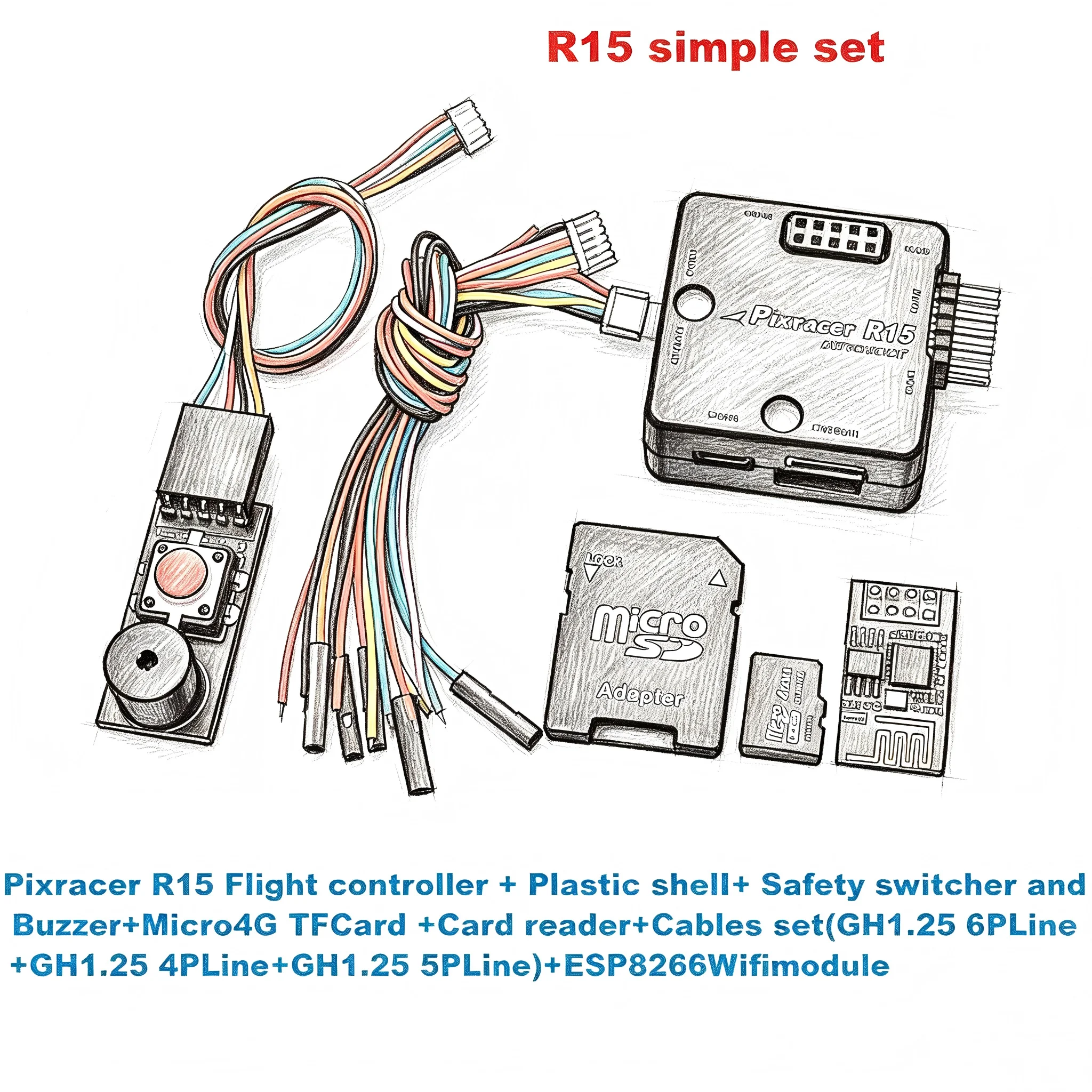 HotRC Pixracer R15 Autopilot Xracer PX4 Pixhawk Flight Controller M8N/M9N/M10 GPS Radio Telemetry V6 Set RC Quadcopter Ardupilot
HotRC Pixracer R15 Autopilot Xracer PX4 Pixhawk Flight Controller M8N/M9N/M10 GPS Radio Telemetry V6 Set RC Quadcopter Ardupilot