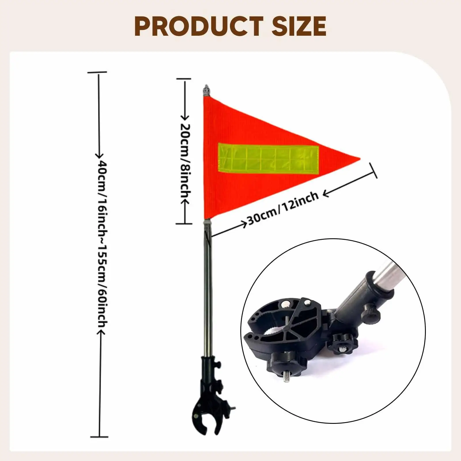 Outdoor Flag Holder Adjustable Height Flagpole Reflective Safety Triangular Flag for Golf Carts Boats Bikes Motorcycles
Outdoor Flag Holder Adjustable Height Flagpole Reflective Safety Triangular Flag for Golf Carts Boats Bikes Motorcycles
