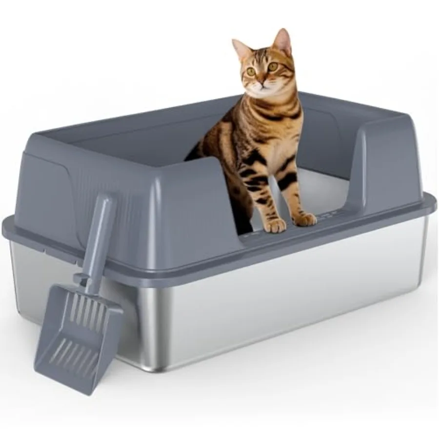 Stainless Steel Cat Litter Box, XL Extra Large Semi-Enclosed Metal Pan with Side Entry, Scoop Included, Open Top Potty for Indo
Stainless Steel Cat Litter Box, XL Extra Large Semi-Enclosed Metal Pan with Side Entry, Scoop Included, Open Top Potty for Indo