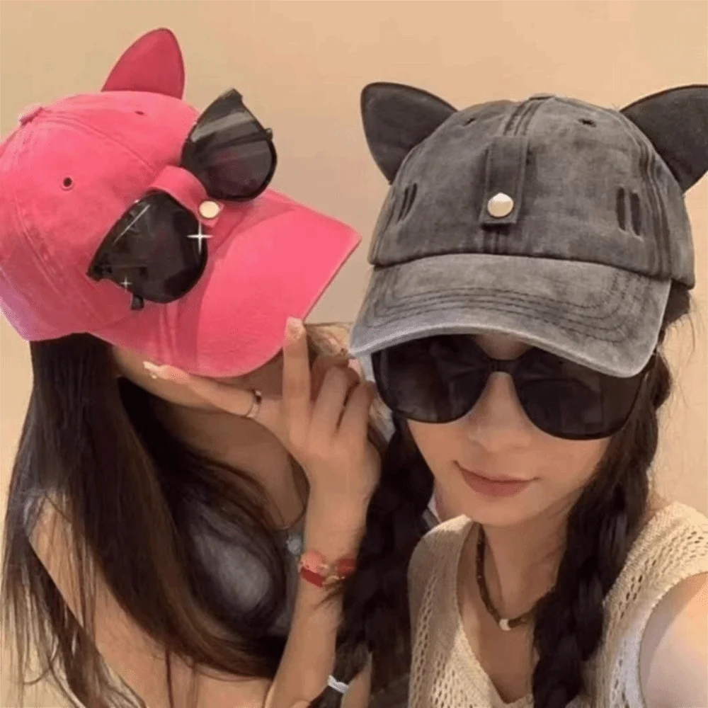 Fashion Cute Cat Ears Baseball Cap Casual Sunshade Duck Tongue Hat Breathable Adjustable Sun Hats Outdoor
Fashion Cute Cat Ears Baseball Cap Casual Sunshade Duck Tongue Hat Breathable Adjustable Sun Hats Outdoor