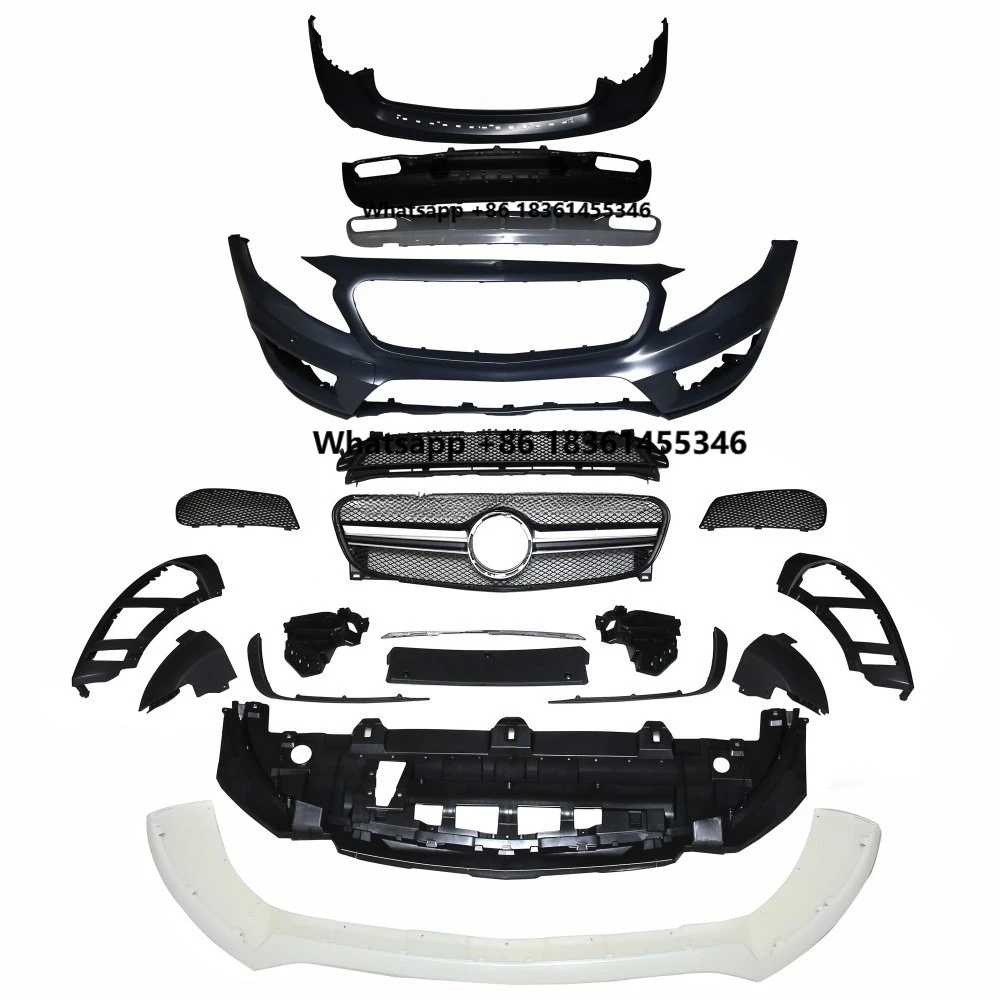 For GL PP material body kit includes front and rear bumpers, grille, exhaust pipe, wheel trim, and side skirts
For GL PP material body kit includes front and rear bumpers, grille, exhaust pipe, wheel trim, and side skirts