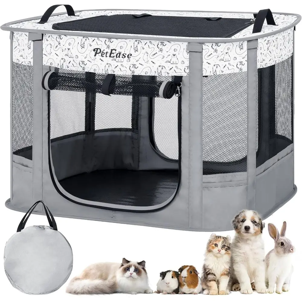 Portable and Foldable Cat, Dog, Small Animal Playpen with Waterproof Bottom for Indoor/Outdoor Use
Portable and Foldable Cat, Dog, Small Animal Playpen with Waterproof Bottom for Indoor/Outdoor Use