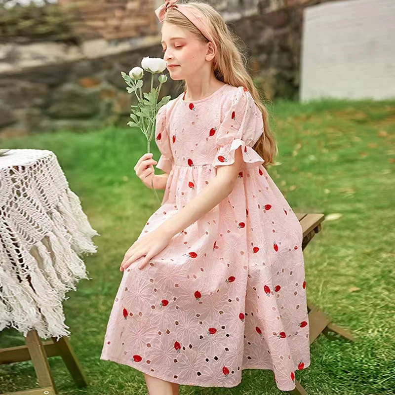 Children's Dress New Short-sleeved Skirt 2024 Summer Girls Hollowed Out Princess Dress For Children And Girls 120-160cm
Children's Dress New Short-sleeved Skirt 2024 Summer Girls Hollowed Out Princess Dress For Children And Girls 120-160cm 
