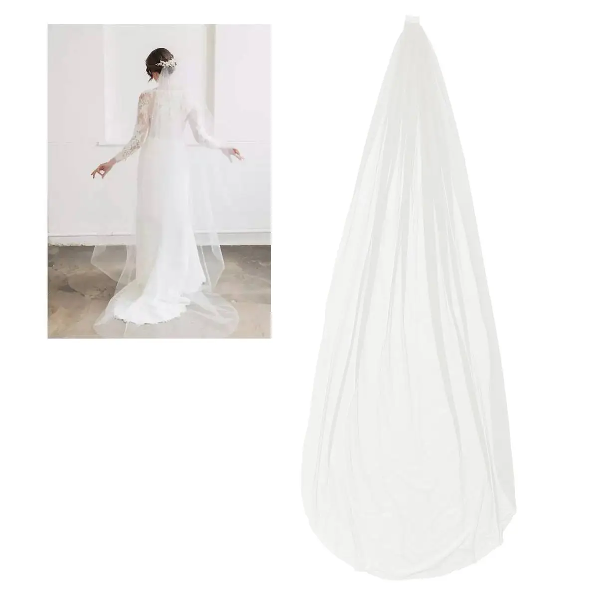 3 M Tailing Wedding Veil Special Day for Bride Long Bridal Hair Comb Veils Comfortable
3 M Tailing Wedding Veil Special Day for Bride Long Bridal Hair Comb Veils Comfortable