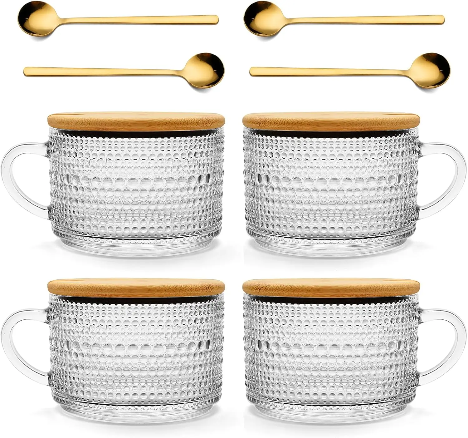 Today's Present 4pcs Vintage Glass Coffee Mugs Gifts for Women, Overnight Oats Containers With Bamboo and Spoons, 15oz Clear Em
Today's Present 4pcs Vintage Glass Coffee Mugs Gifts for Women, Overnight Oats Containers With Bamboo and Spoons, 15oz Clear Em