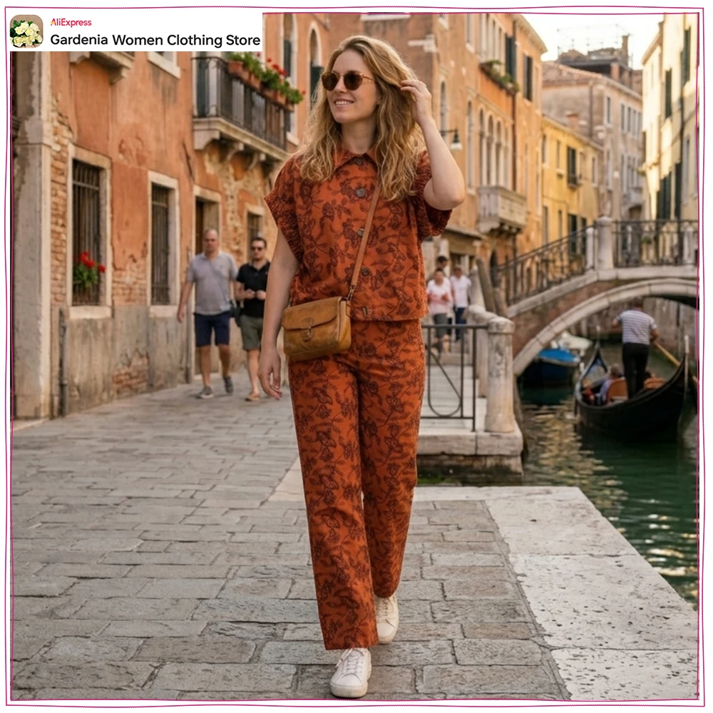 Casual Embroidered Pant Sets for Women New Matching Sets Embroidered Wide Short Elasticized Sleeve Top + Tonal Straight-Leg Pans
Casual Embroidered Pant Sets for Women New Matching Sets Embroidered Wide Short Elasticized Sleeve Top + Tonal Straight-Leg Pans