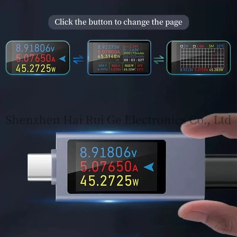 2303C Mobile Phone Charging Detector supports 12A high current PD DC voltmeter power meter TYPE-C
2303C Mobile Phone Charging Detector supports 12A high current PD DC voltmeter power meter TYPE-C