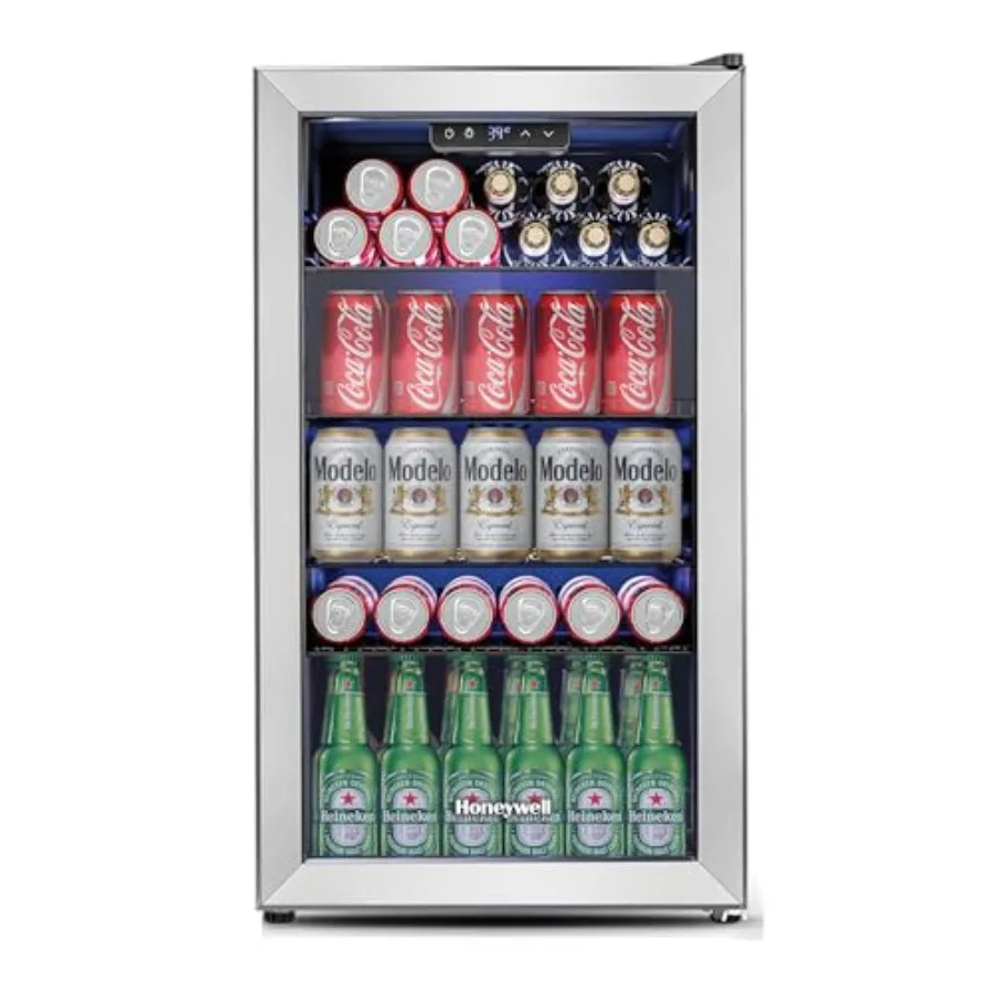 Beverage Refrigerator and Cooler, 116 Can Mini Fridge with Glass Door for Office or Bar, Stainless Steel, Black, Commercial Gra
Beverage Refrigerator and Cooler, 116 Can Mini Fridge with Glass Door for Office or Bar, Stainless Steel, Black, Commercial Gra