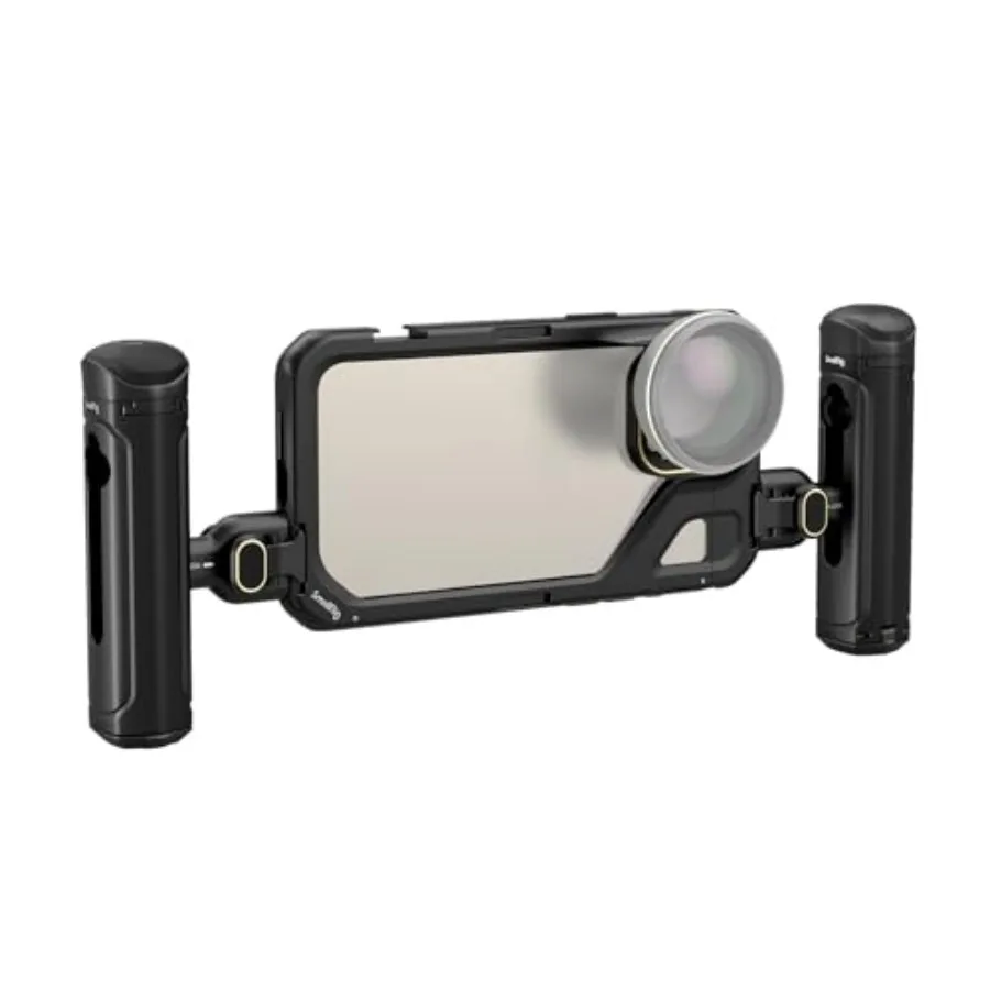 Dual Handheld Phone Cage Kit for iPhone, Mobile Video Rig Cage Kit with Wireless Quick Release Dual Handles for Video Recording
Dual Handheld Phone Cage Kit for iPhone, Mobile Video Rig Cage Kit with Wireless Quick Release Dual Handles for Video Recording