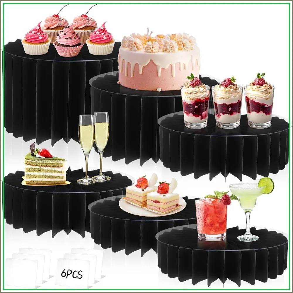 12Pcs Foldable Buffet Risers, Cardboard Cake Display Stands for Table, Black
12Pcs Foldable Buffet Risers, Cardboard Cake Display Stands for Table, Black