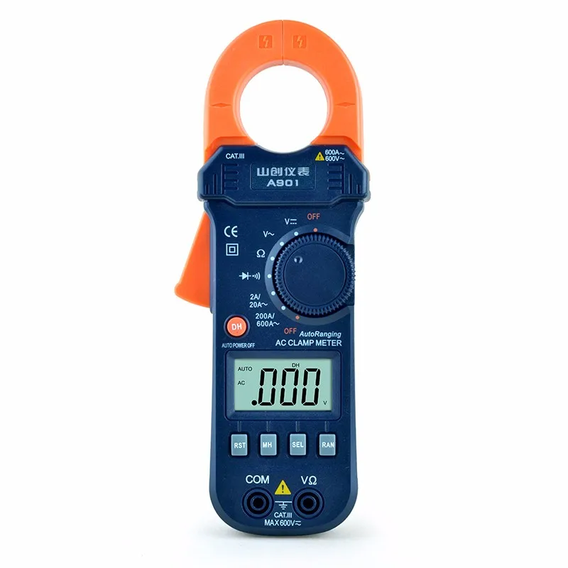 A901 Digital LCD Clamp Multimeter Meter Current AC/DC Voltage Resistance Capacitance Frequency Temperature Tester Detection
A901 Digital LCD Clamp Multimeter Meter Current AC/DC Voltage Resistance Capacitance Frequency Temperature Tester Detection