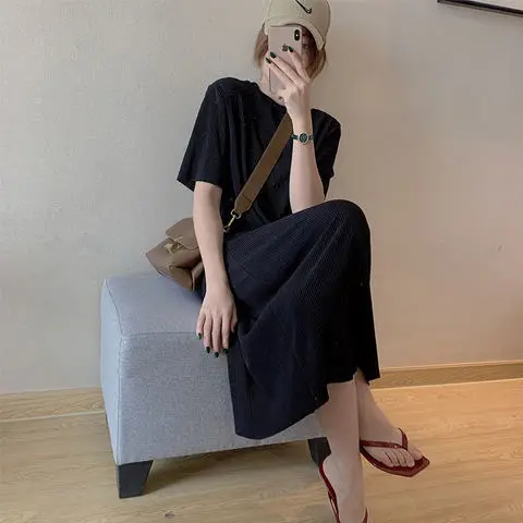 Women 2024 Summer Fashion Short Sleeve Loose Dress Female Solid Color Straight Dresses Ladies O-neck Casual Vestidos V103
Women 2024 Summer Fashion Short Sleeve Loose Dress Female Solid Color Straight Dresses Ladies O-neck Casual Vestidos V103