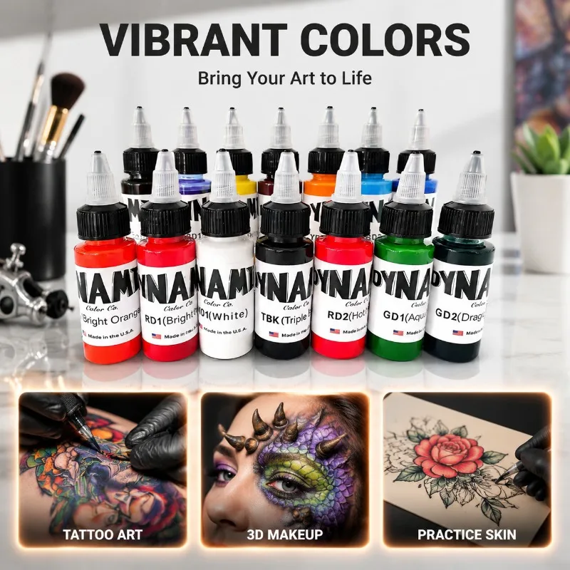 Dynamic 30ml Tattoo Practice Pigment Features Smooth Easy-color Formula Ideal for Novice Line Drawing and Gradient Shading
Dynamic 30ml Tattoo Practice Pigment Features Smooth Easy-color Formula Ideal for Novice Line Drawing and Gradient Shading