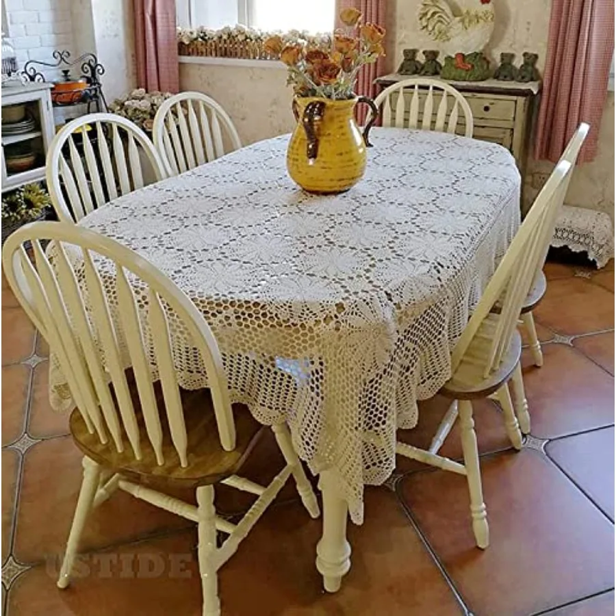 Shabby Handmade Crochet Tablecloth Rectangle Romantic Table Cover Lace Design Table Overlays Rectangular 59inchesx78inches
Shabby Handmade Crochet Tablecloth Rectangle Romantic Table Cover Lace Design Table Overlays Rectangular 59inchesx78inches