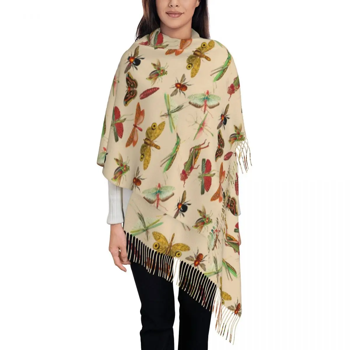 Vintage Bugs And Insects Illustration Scarf Tassel Scarves for Women Soft Warm Shawls and Wraps Long Fall Winter Shawl Wrap
Vintage Bugs And Insects Illustration Scarf Tassel Scarves for Women Soft Warm Shawls and Wraps Long Fall Winter Shawl Wrap