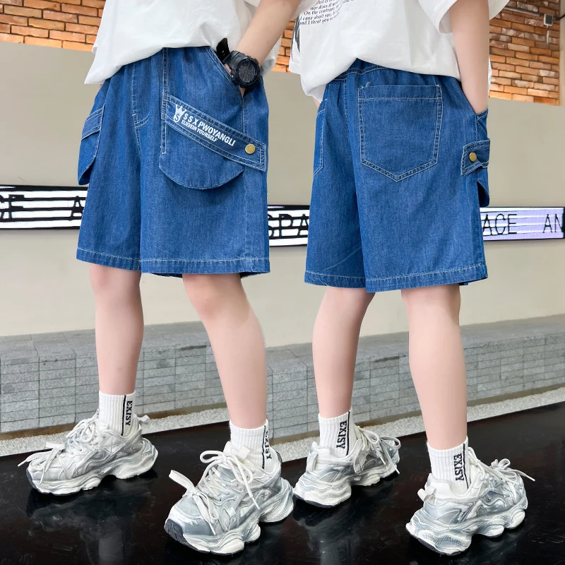 2025 Kids New Designer Boy Loose Fit Summer Jeans Shorts Tweens Child Luxury Retro Blue Denim Shorts for 5-14 Years Teenagers
2025 Kids New Designer Boy Loose Fit Summer Jeans Shorts Tweens Child Luxury Retro Blue Denim Shorts for 5-14 Years Teenagers