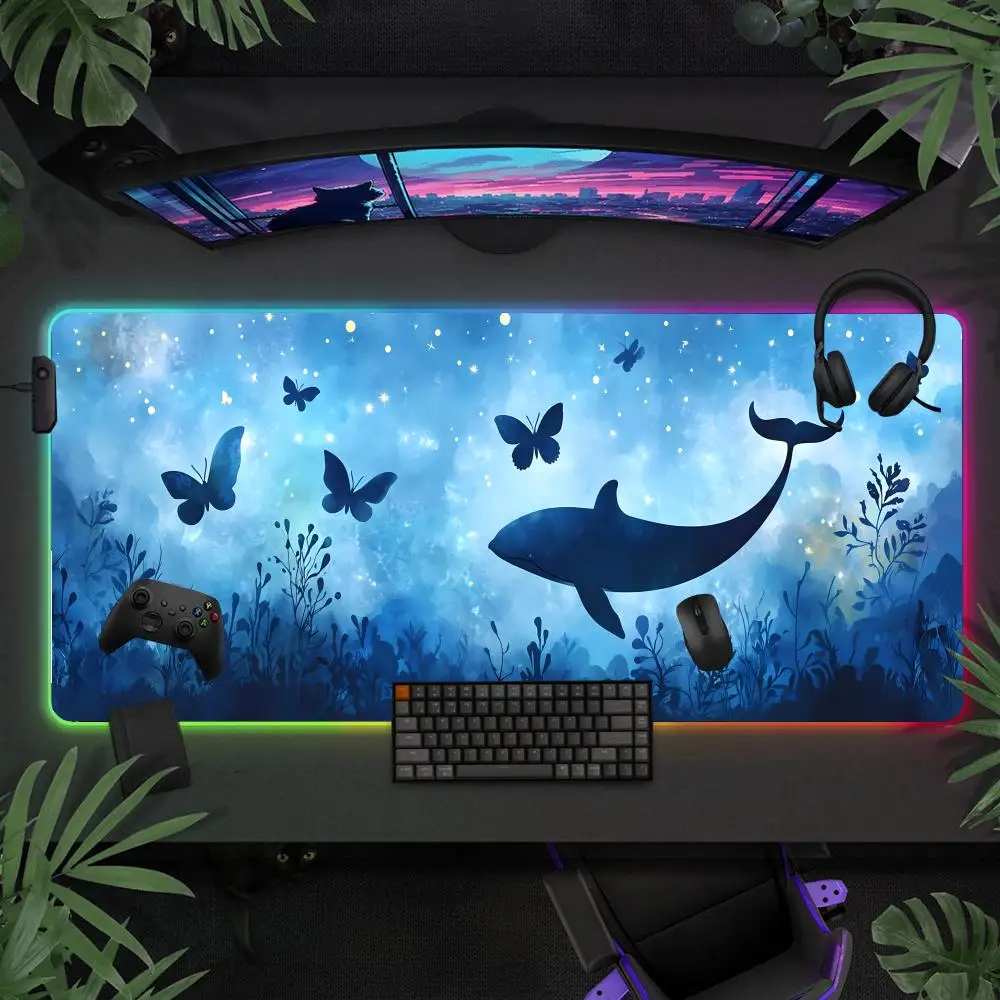 Whale Dream XXL RGB Gaming Mouse Pad Desk Mat HD Gamer Accessories Large LED Light Mousepad PC Computer Carpet with Backlit
Whale Dream XXL RGB Gaming Mouse Pad Desk Mat HD Gamer Accessories Large LED Light Mousepad PC Computer Carpet with Backlit