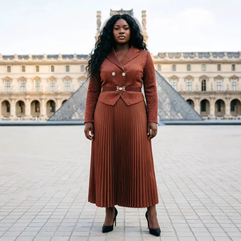 2026 New Miyake Pleated Plus-Size Dresses Elegant Stretch European Long Skirt Wrinkle-Free Polyester Crepe Office Woman Clothing
2026 New Miyake Pleated Plus-Size Dresses Elegant Stretch European Long Skirt Wrinkle-Free Polyester Crepe Office Woman Clothing