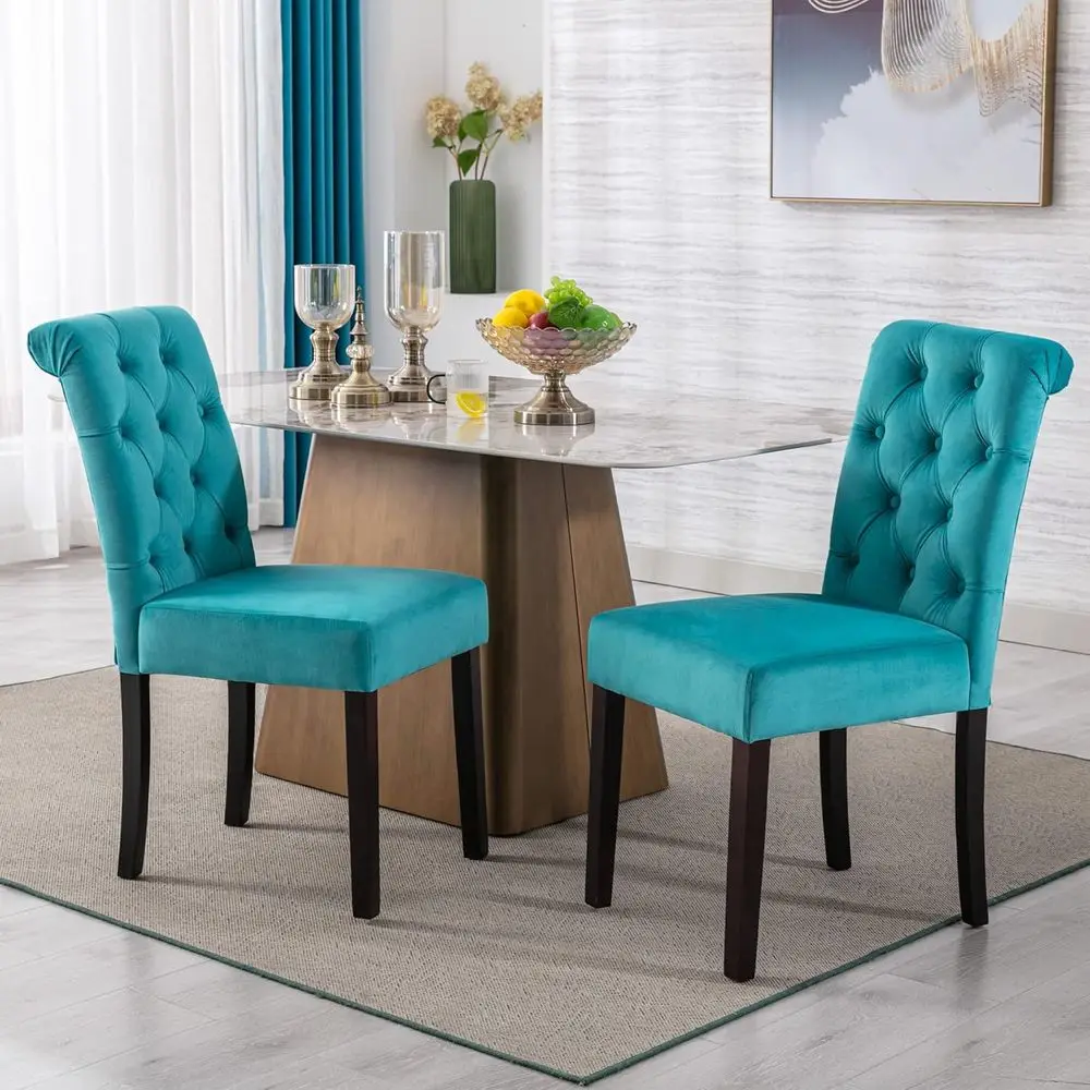 Velvet-Covered Dining Chairs Set of 2, Comfortable Side Chairs for Kitchen, Bedroom, Living Room, Cyan Blue
Velvet-Covered Dining Chairs Set of 2, Comfortable Side Chairs for Kitchen, Bedroom, Living Room, Cyan Blue