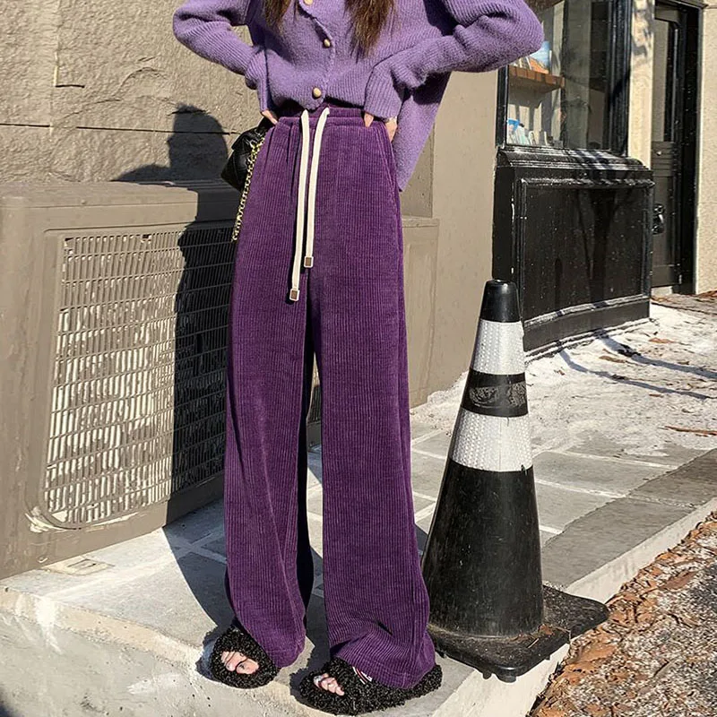 2023 New Autumn Winter Warm Women Pants Elastic Waist Slim Wide Leg Pants Casual Loose Fashion Plush Thicken Straight Pants
2023 New Autumn Winter Warm Women Pants Elastic Waist Slim Wide Leg Pants Casual Loose Fashion Plush Thicken Straight Pants