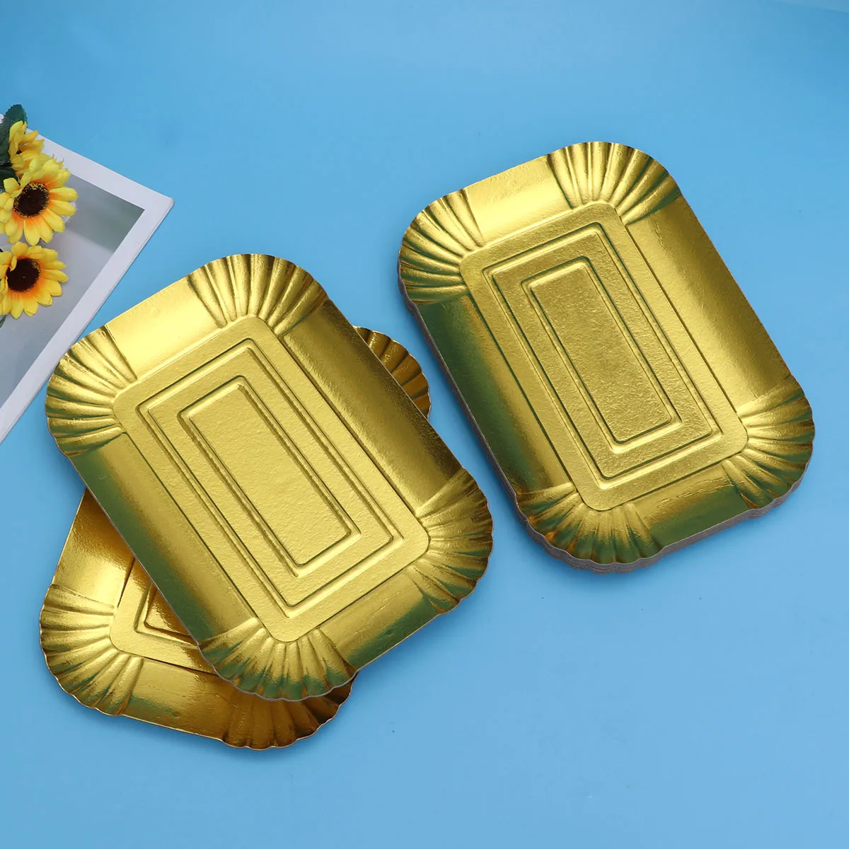 10Pcs Gold Plain Disposable Paper Plates Aluminium Foil Food Tray Tableware for Party Bbq Banquet Catering Paper Tray
10Pcs Gold Plain Disposable Paper Plates Aluminium Foil Food Tray Tableware for Party Bbq Banquet Catering Paper Tray