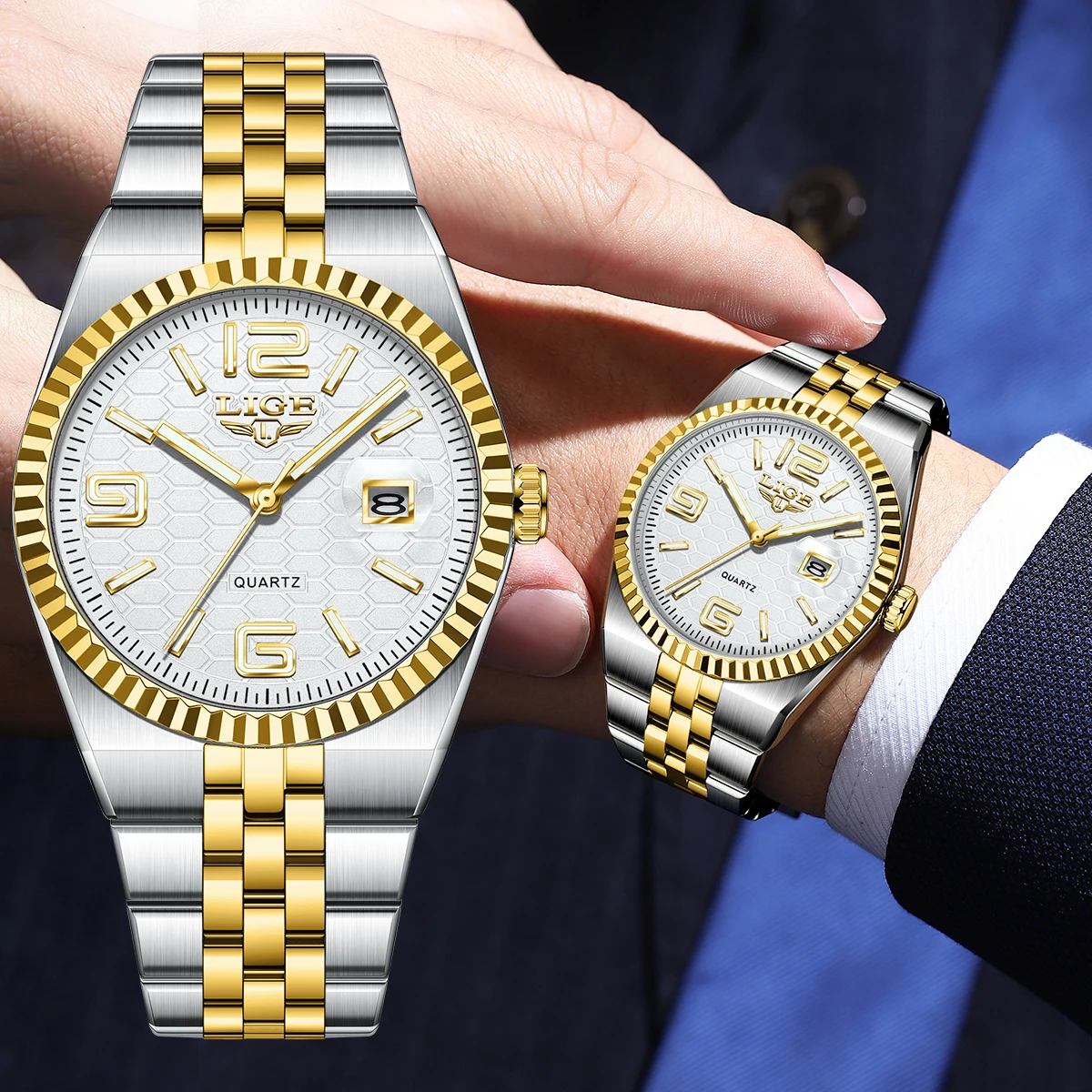LIGE Quartz Man Watch Top Brand Luxury Business Classic Stainless Steel Band Wristwatch Auto Date Waterproof Watches for Men+Box
LIGE Quartz Man Watch Top Brand Luxury Business Classic Stainless Steel Band Wristwatch Auto Date Waterproof Watches for Men+Box