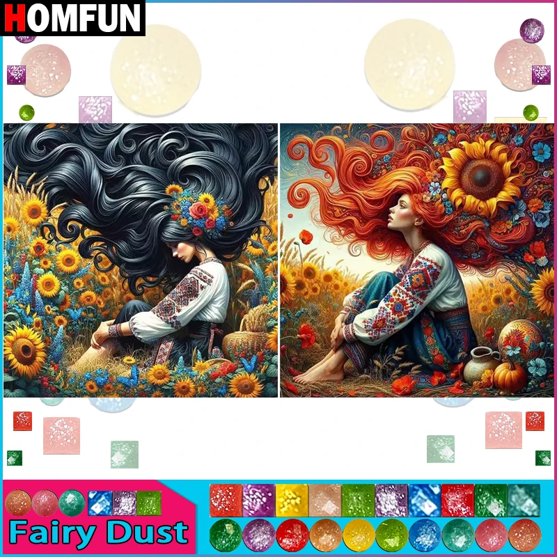 HOMFUN Fairy Dust Diamond Painting "Portrait Girl Flower" Full Square Round Diy 5d Diamond Embroidery Picture Rhinestone Art
HOMFUN Fairy Dust Diamond Painting "Portrait Girl Flower" Full Square Round Diy 5d Diamond Embroidery Picture Rhinestone Art
