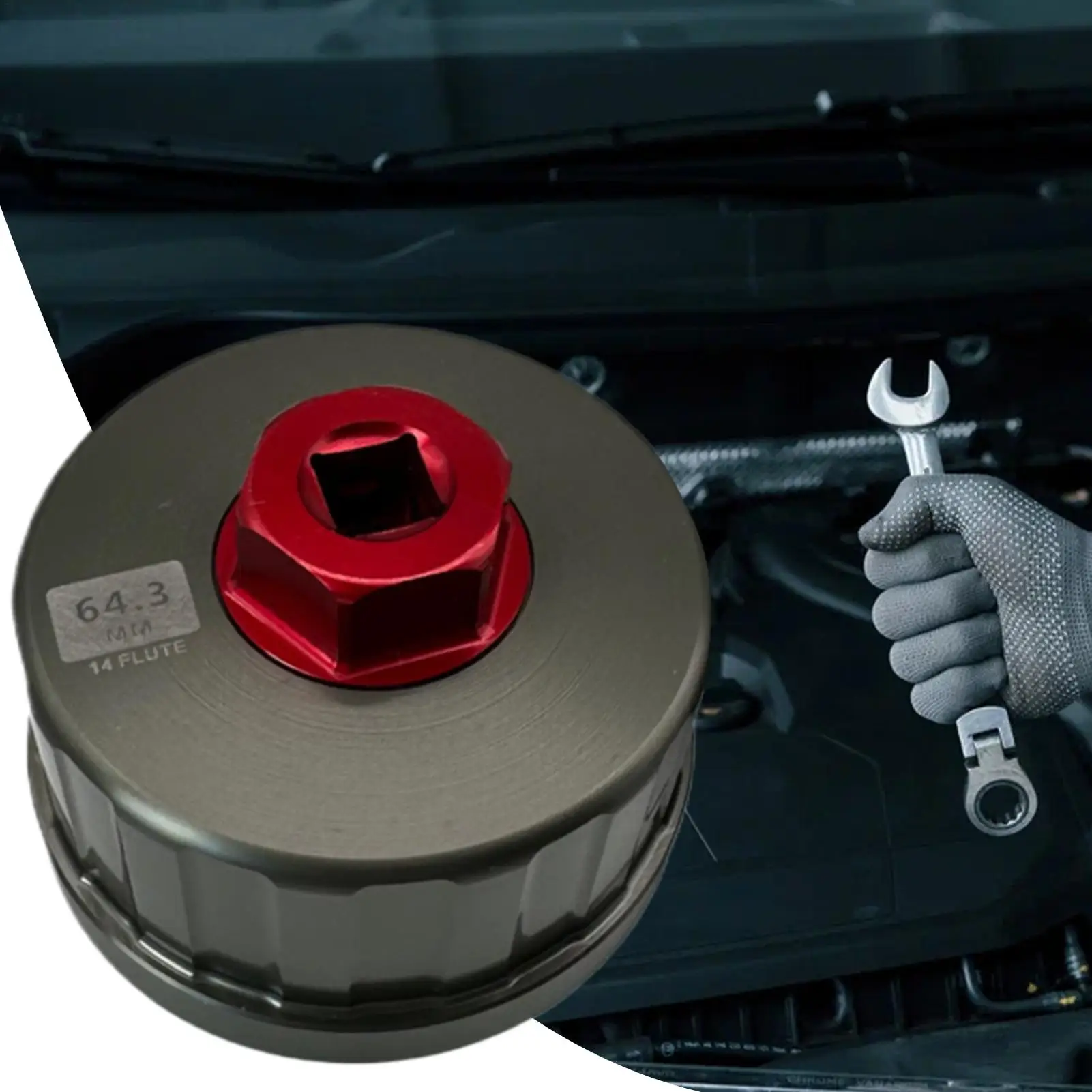 Car Oil Filter Removal Tool 64.3mm Auto Oil Filter Wrench 14 Flute Filter Cap Socket Tool Car Oil Filter Removal Tool
Car Oil Filter Removal Tool 64.3mm Auto Oil Filter Wrench 14 Flute Filter Cap Socket Tool Car Oil Filter Removal Tool