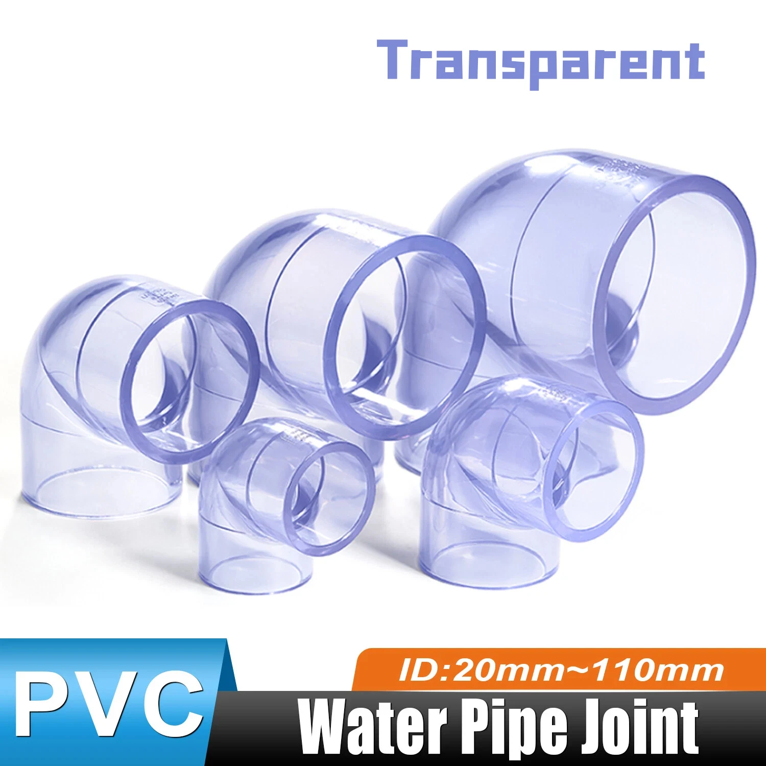 1pcs Transparent PVC 90 Degree Elbow Pipe Fittings 20/25/32/40/50/63/75~110mm Aquarium Fish Tank Pond Solvent Weld Pipe Fitting
1pcs Transparent PVC 90 Degree Elbow Pipe Fittings 20/25/32/40/50/63/75~110mm Aquarium Fish Tank Pond Solvent Weld Pipe Fitting