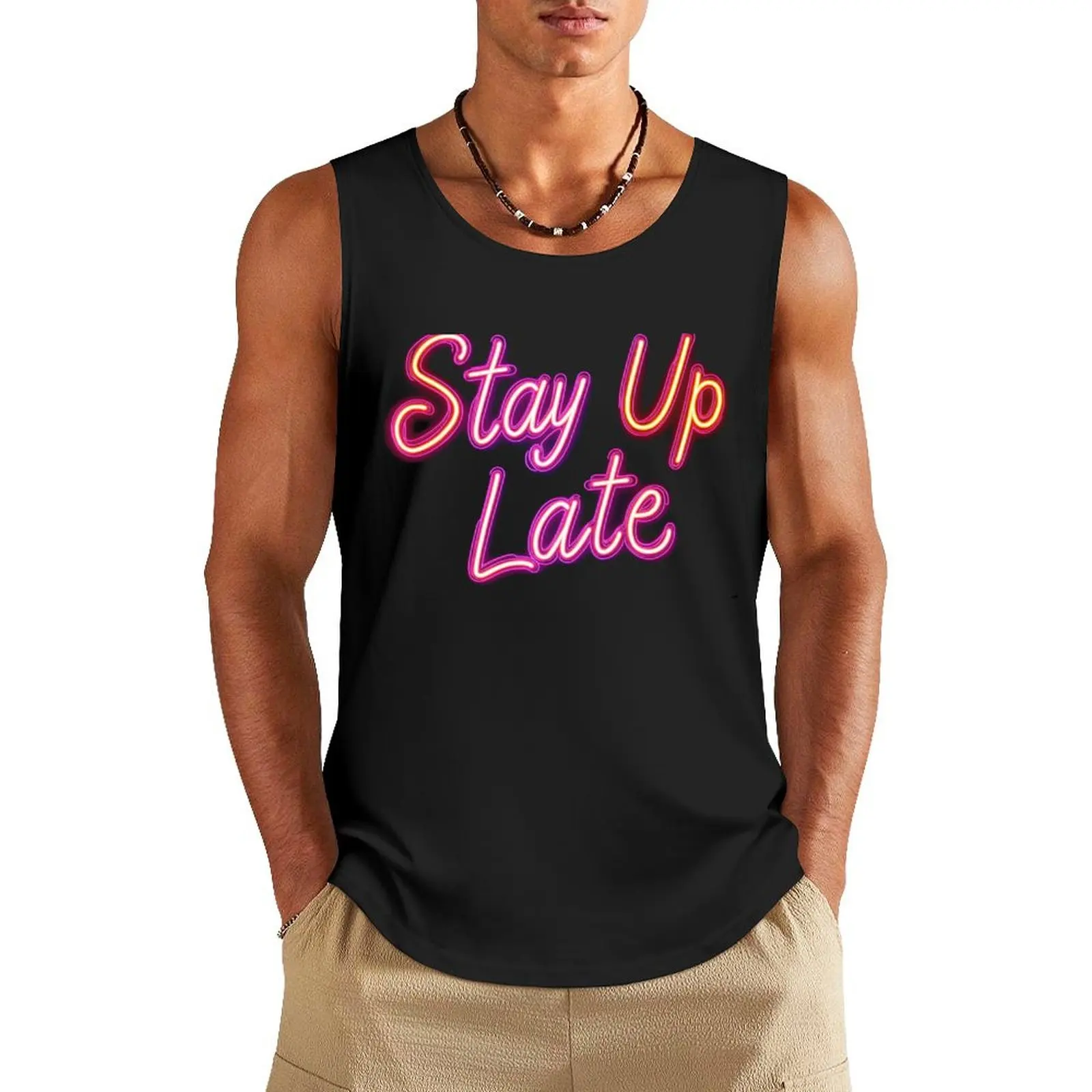 Stay Up Late - Neon Sign Design Tank Top Vest for boy gym clothes man sports suits
Stay Up Late - Neon Sign Design Tank Top Vest for boy gym clothes man sports suits
