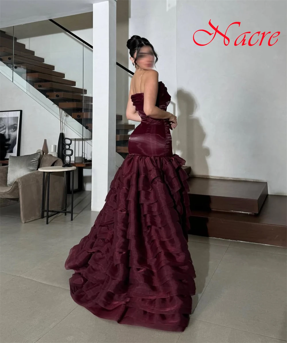 Customized Exquisite Burgundy Strapless Sleeveless Evening Dress Temperament Ruched Prom Dresses Luxury Bridal Party Gowns
Customized Exquisite Burgundy Strapless Sleeveless Evening Dress Temperament Ruched Prom Dresses Luxury Bridal Party Gowns