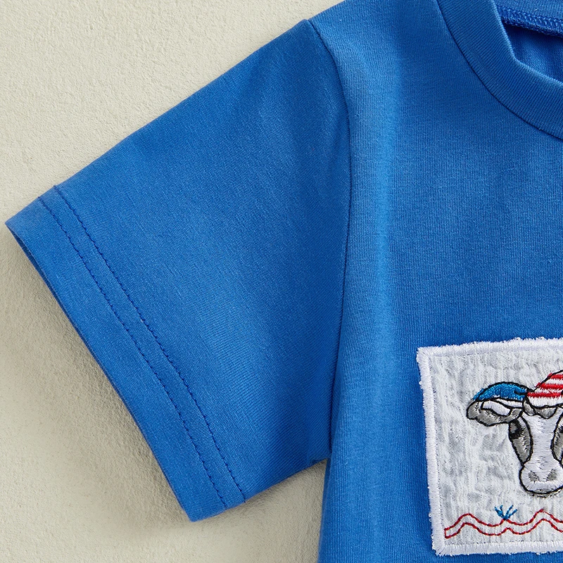 Boys American Flag Print Short Sleeve T-Shirt and Shorts Set for 4th of July Independence Day Celebration Outfit
Boys American Flag Print Short Sleeve T-Shirt and Shorts Set for 4th of July Independence Day Celebration Outfit