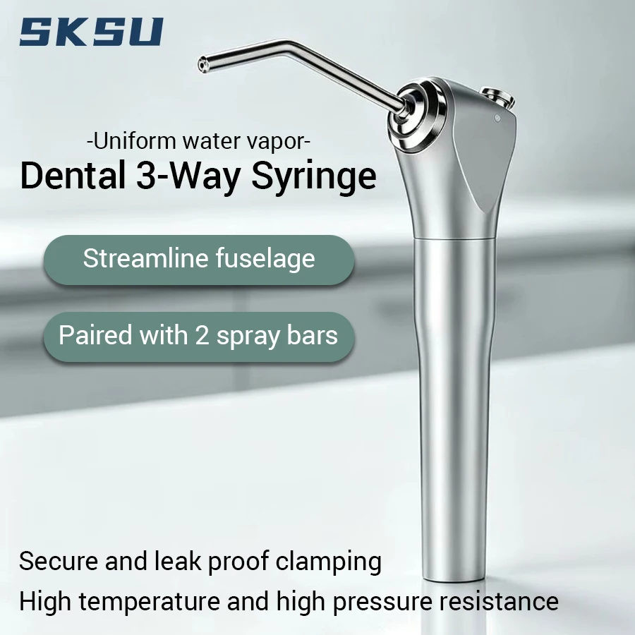 Dental 3-Way Syringe Triple Air Water Spray Handpiece with 2 Stainless Steel Spray Bars, Cast Aluminum Head
Dental 3-Way Syringe Triple Air Water Spray Handpiece with 2 Stainless Steel Spray Bars, Cast Aluminum Head