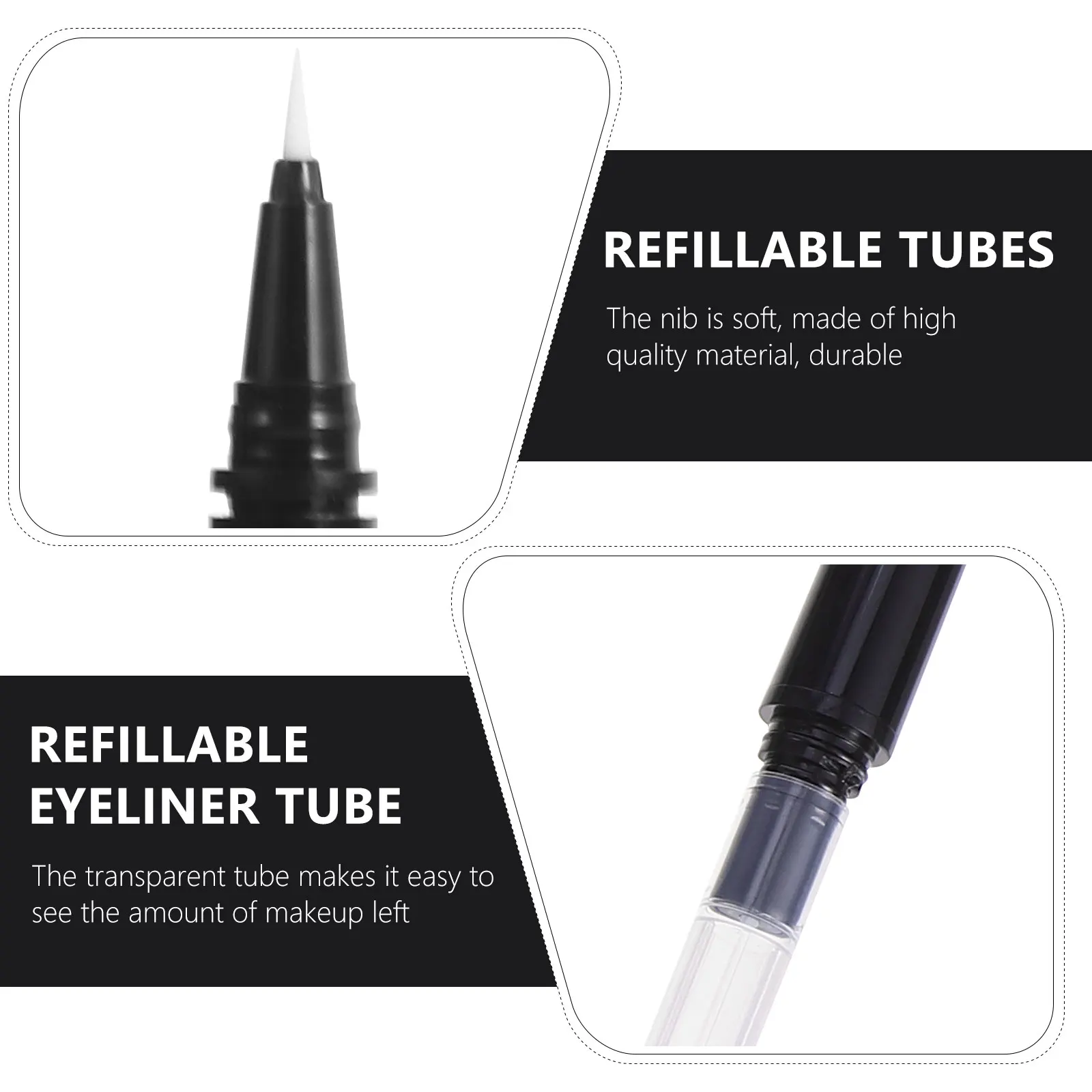 3pcs 1Ml Empty Eyeliner Pen Tube Refillable Liquid Eyeliner Container Lightweight Portable Nail Oil Holder For Shop
3pcs 1Ml Empty Eyeliner Pen Tube Refillable Liquid Eyeliner Container Lightweight Portable Nail Oil Holder For Shop