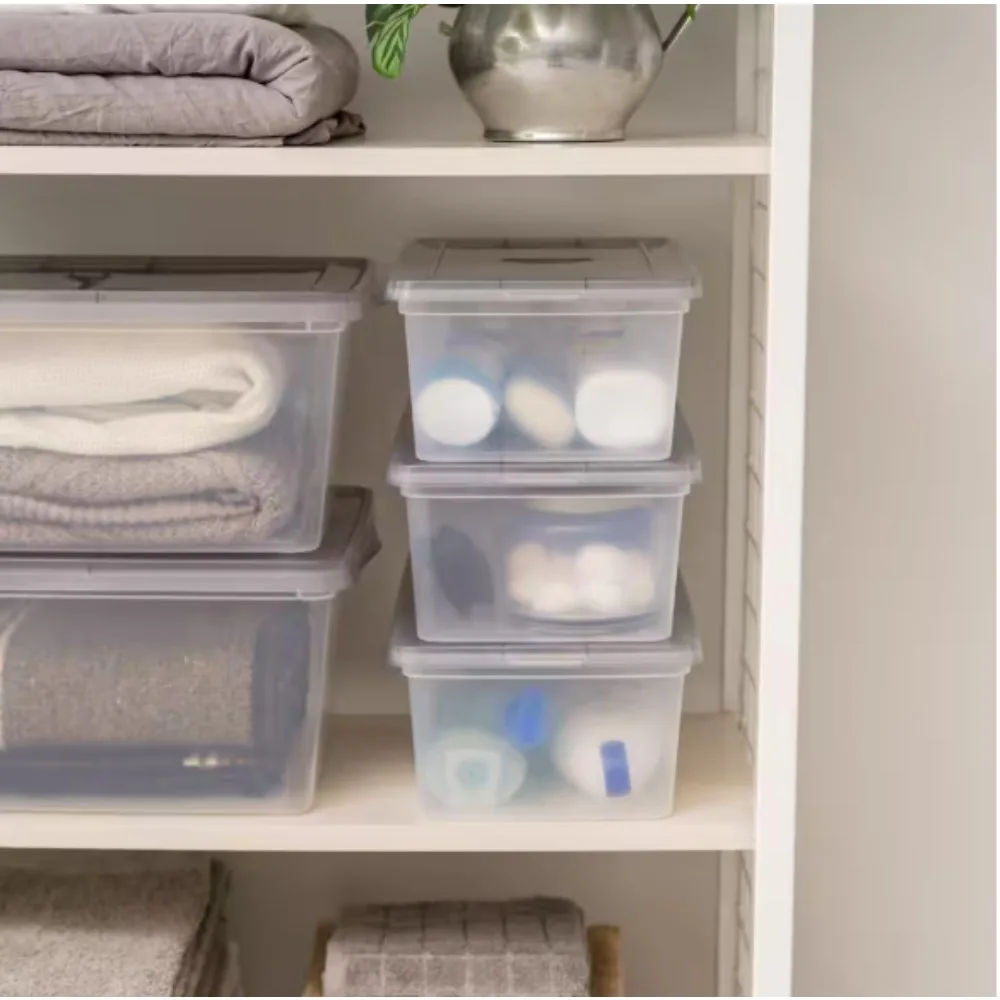 6.4 Qt. Snap Top Plastic Storage Box, Clear/Gray 10-Pack 
6.4 Qt. Snap Top Plastic Storage Box, Clear/Gray 10-Pack