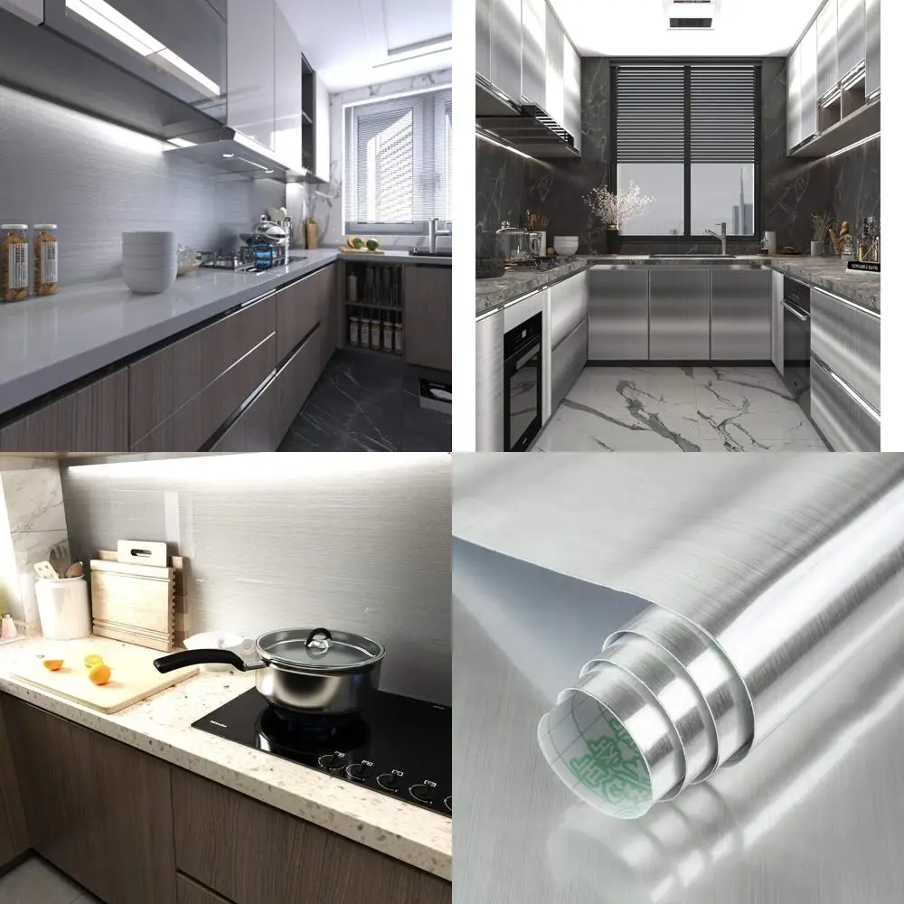 Толстая самоклеящаяся пленка из нержавеющей стали для столешниц, 24x354, водонепроницаемая, маслостойкая, термостойкая, металлические обои для кухни
Толстая самоклеящаяся пленка из нержавеющей стали для столешниц, 24x354, водонепроницаемая, маслостойкая, термостойкая, металлические обои для кухни