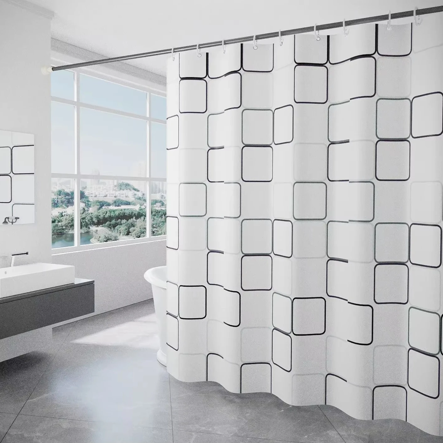 Shower Curtains 200cm Plaid White Curtain for Bathroom Modern Style 71 Inches Water Resisitant Polyester Fabric Thicken Simple
Shower Curtains 200cm Plaid White Curtain for Bathroom Modern Style 71 Inches Water Resisitant Polyester Fabric Thicken Simple