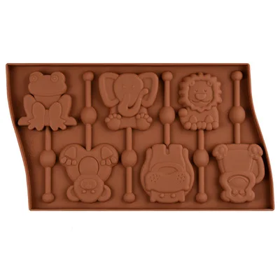 6 Cavity Animal Shaped Lollipop Mold Frog Monkey Silicone Chocolate Molds Cake Decorating Tools H888
6 Cavity Animal Shaped Lollipop Mold Frog Monkey Silicone Chocolate Molds Cake Decorating Tools H888