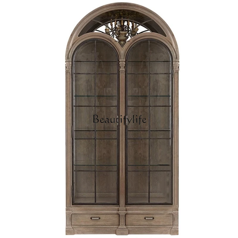 French light luxury high-end wine cabinet arched solid wood dining side cabinet American living room
French light luxury high-end wine cabinet arched solid wood dining side cabinet American living room