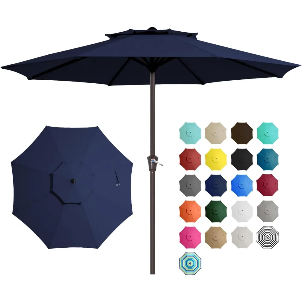 11' 2-Tiers Patio Umbrellas Outdoor Table Market Umbrella w/Crank, 8 Sturdy Ribs, UV Protection Waterproof Sunproof(Navy Blue) 
11' 2-Tiers Patio Umbrellas Outdoor Table Market Umbrella w/Crank, 8 Sturdy Ribs, UV Protection Waterproof Sunproof(Navy Blue)