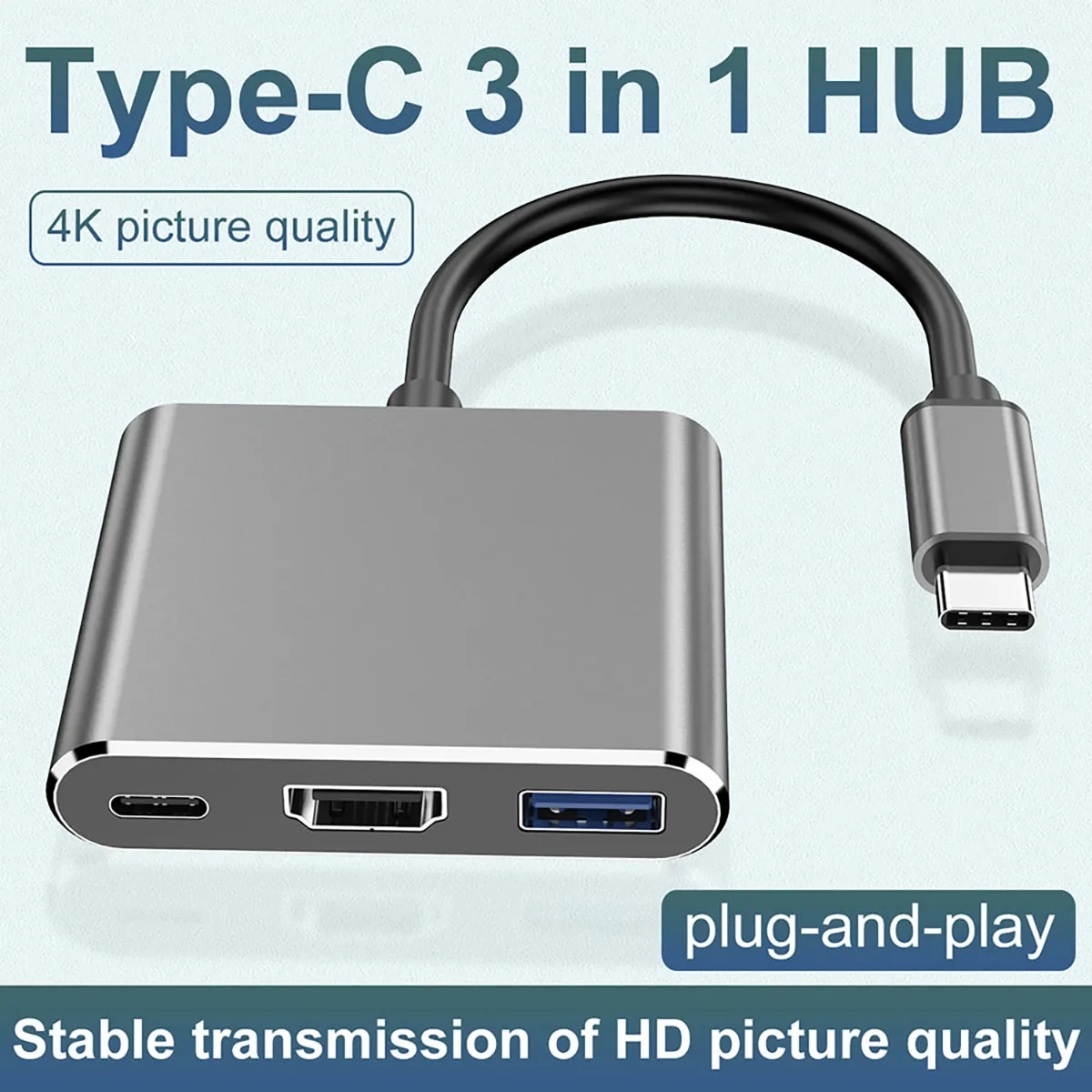 Type-C Hub 3 in 1 Aluminum 3 Port Docking Station USB-C to USB PD HDTV USB HUB for Laptop Phone
Type-C Hub 3 in 1 Aluminum 3 Port Docking Station USB-C to USB PD HDTV USB HUB for Laptop Phone
