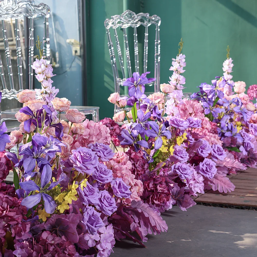 Wedding Decoration Customized Purple Series Rose Delphinium Floral Arrangement for Event Stage Backdrop Decor Aisle flowers
Wedding Decoration Customized Purple Series Rose Delphinium Floral Arrangement for Event Stage Backdrop Decor Aisle flowers