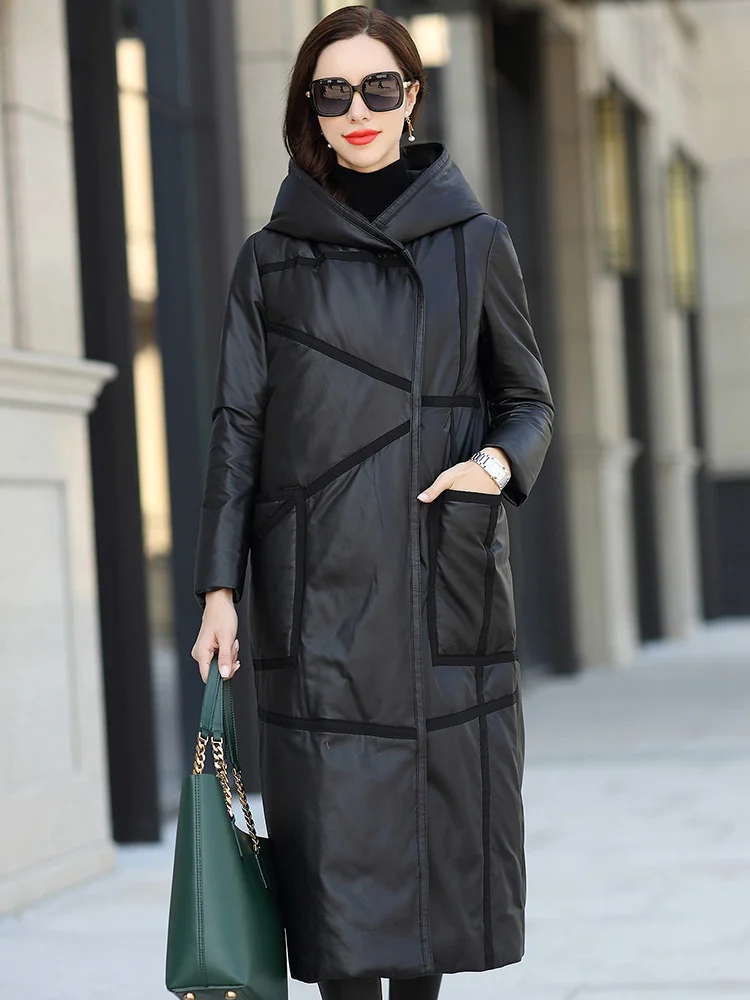 2023 Italian Patty Fashion Genuine Leather Down Coat Women's Long Casual Hooded Sheepskin Genuine Leather Coat F125
2023 Italian Patty Fashion Genuine Leather Down Coat Women's Long Casual Hooded Sheepskin Genuine Leather Coat F125